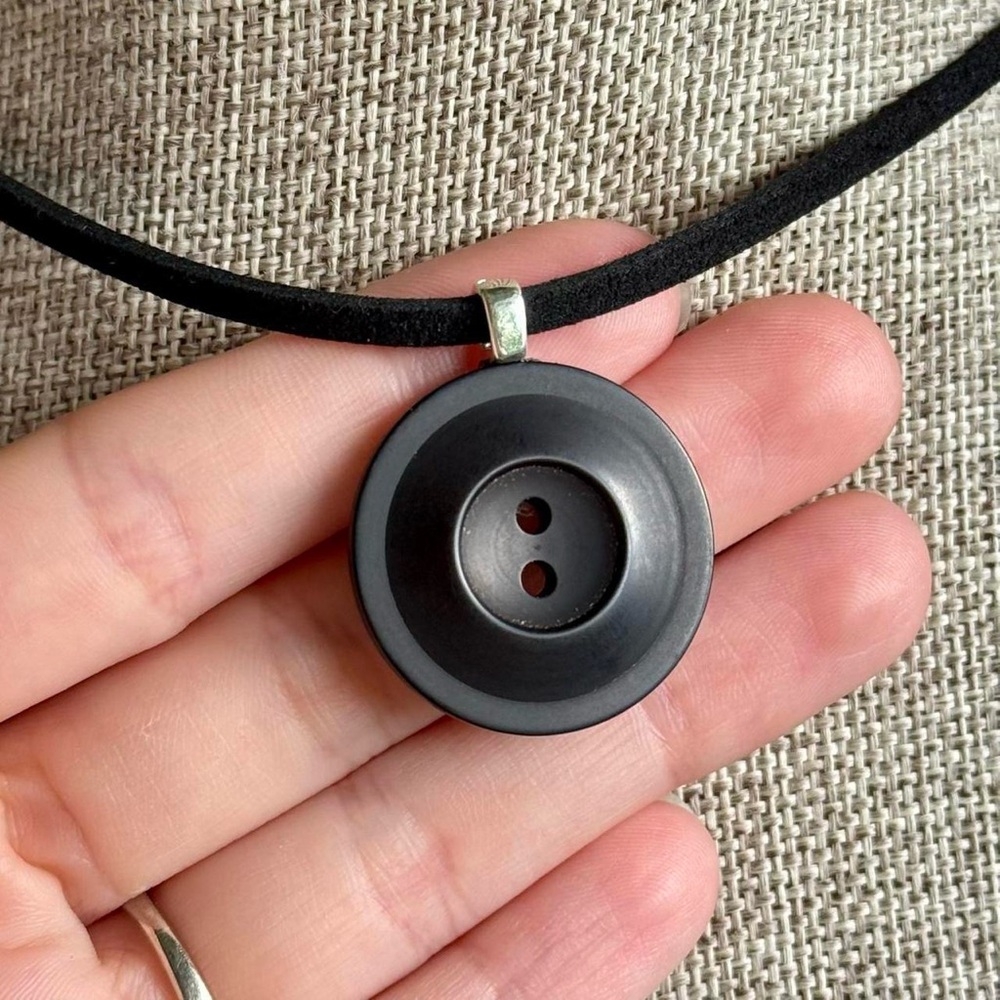 Handmade grunge goblincore button choker